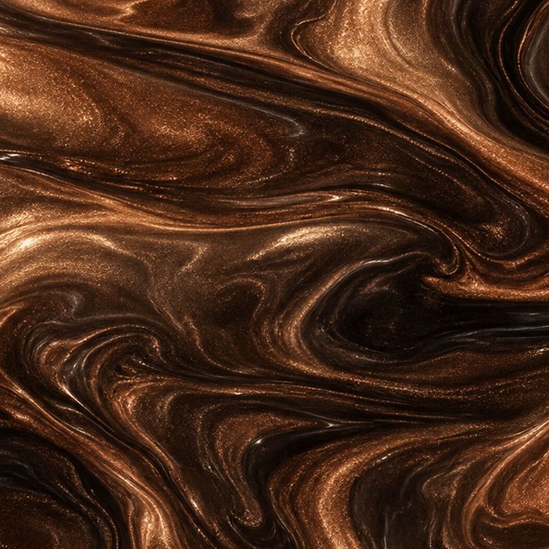 Bronze metallic floor finish with warm copper movement