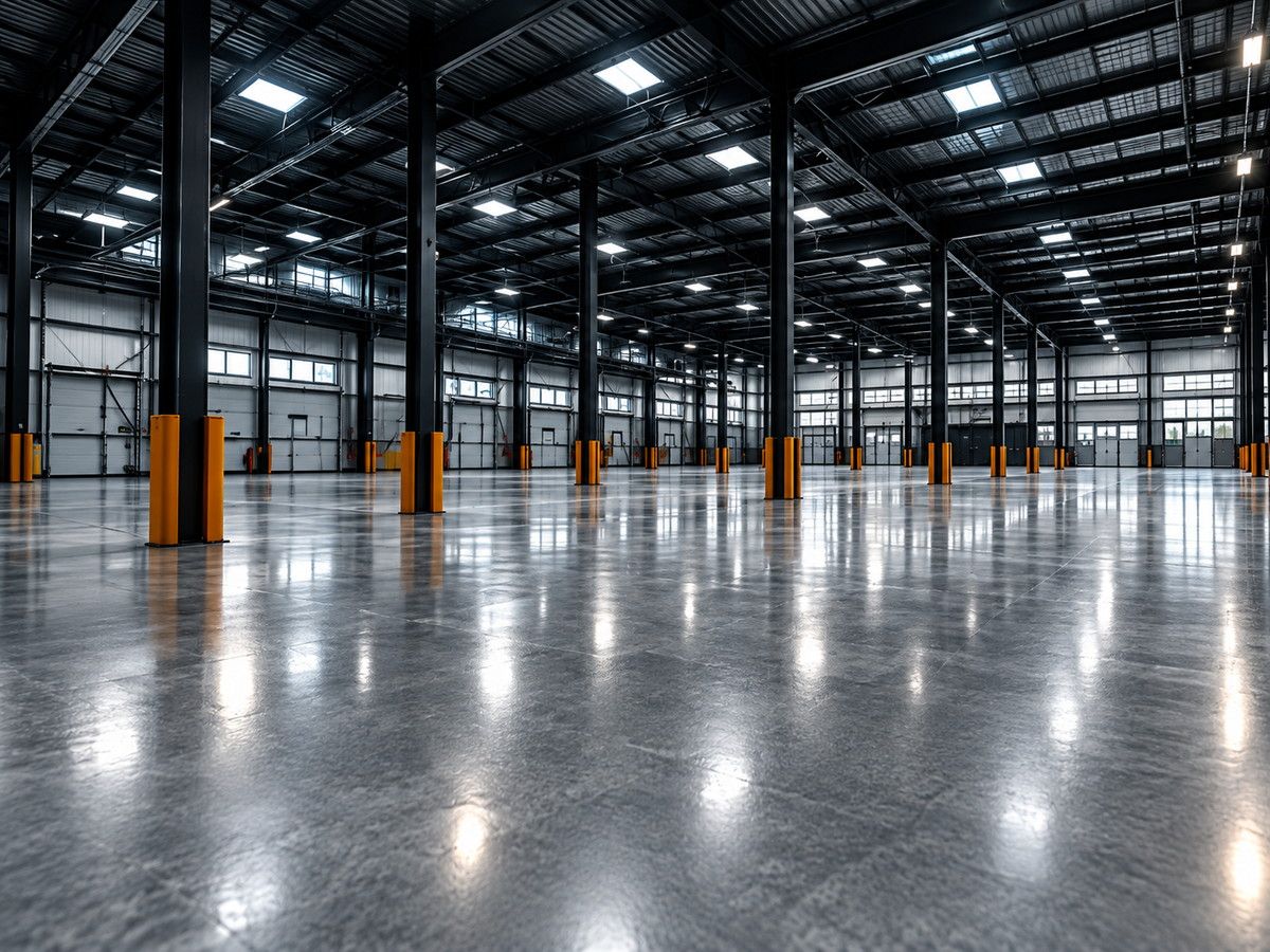 Commercial showroom with a bright, sealed floor
