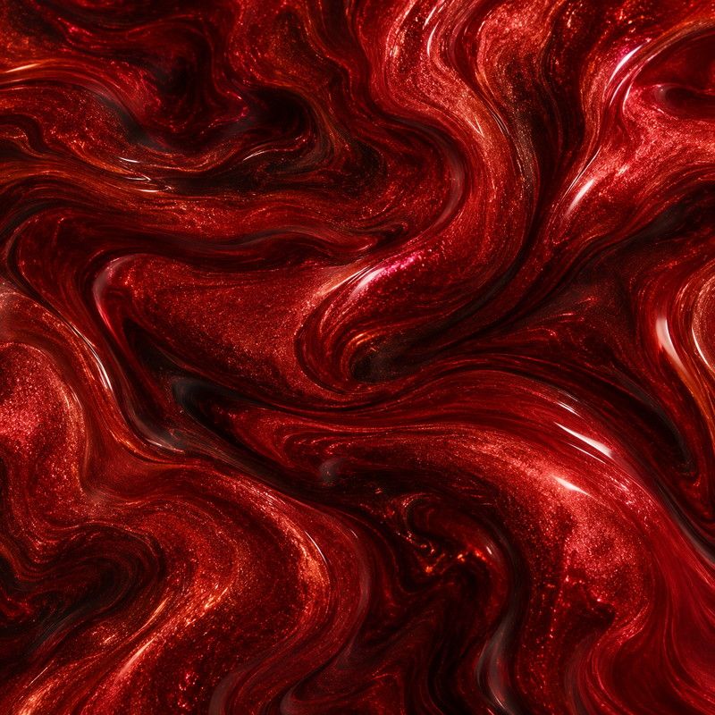 Red metallic floor finish with dark tonal movement