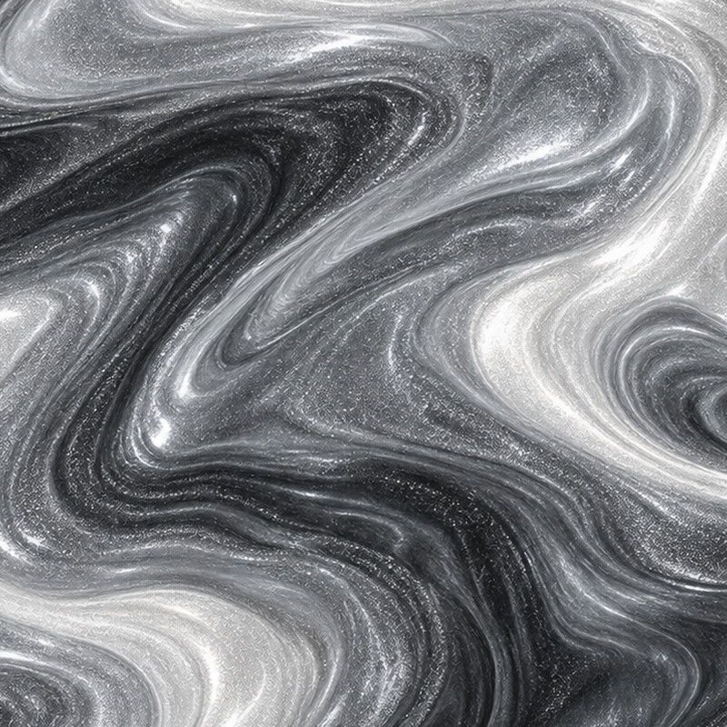 Silver metallic finish showing hand-worked pigment movement